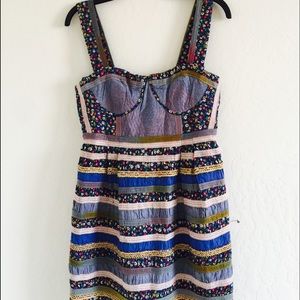 Free People Navy Combo Mini Dress